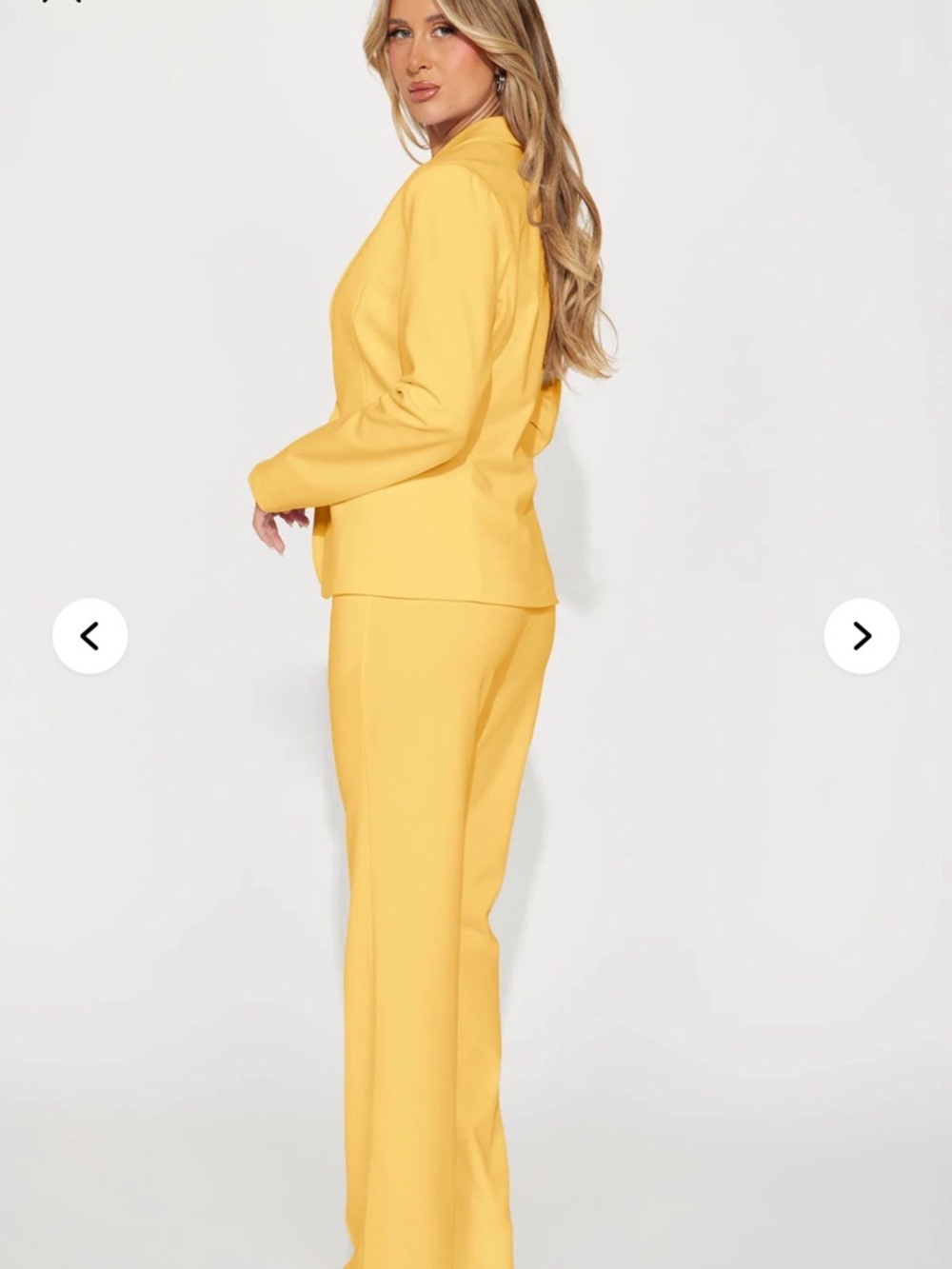 Fashion Nova Yellow Women's Tailored Suit Sz Small - Picture 2 of 2